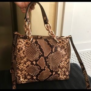 Michael Kors Cynthia Python Embossed Leather Bag